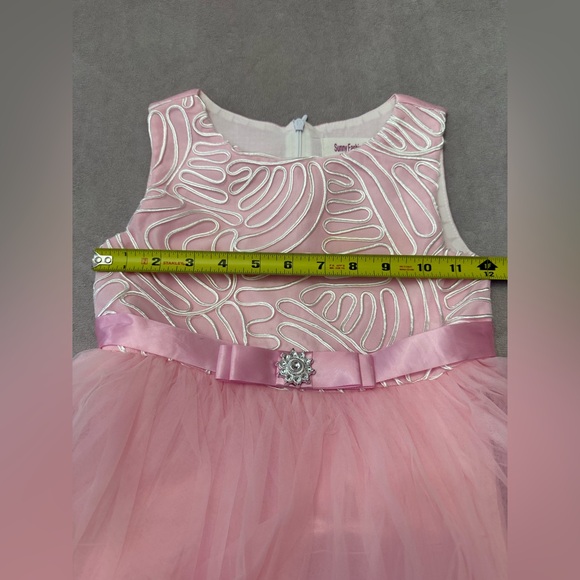 Girls Pink Tulle Party Dress Size 5 Flower Girl Birthday Formal Dress Easter - Picture 4 of 10
